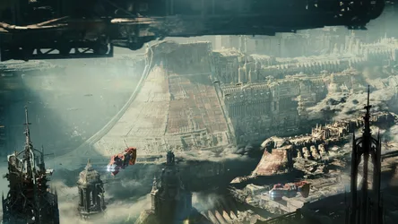 Warhammer 40,000 Battlefleet Gothic Aerial Cityscape - free wallpaper 3840×2160