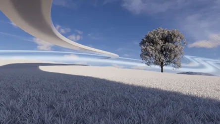 Frosted Landscape with Solitary Tree - free wallpaper 3840×2160