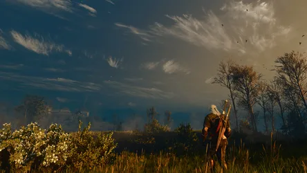 Geralt of Rivia Overlooking The Witcher 3 Realm - free wallpaper 3840×2160