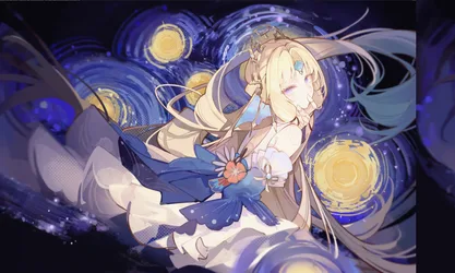 Pearl of Honkai: Star Rail in Cosmic Blue - free wallpaper 7458×4467