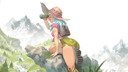 Mountain Explorer with Binoculars - free wallpaper 3840×2160