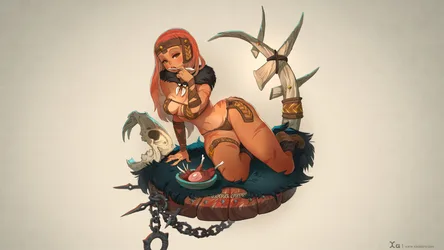 Xa Gueuzav Nordic Warrior Pose - free anime wallpaper 3840×2160