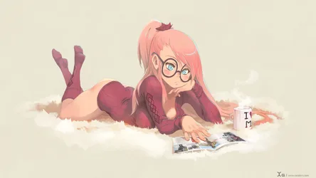 Cozy Reading Time With Pink Hair - free anime wallpaper 3840×2160