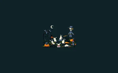 Halloween Night With Rabbits and Carrots - free wallpaper 1920×1200