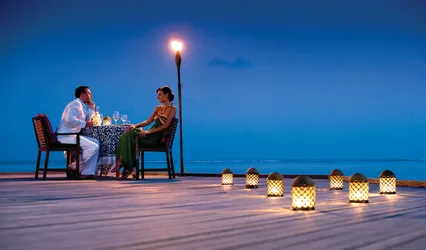 Romantic Seaside Dinner at Twilight - free people & portraits wallpaper 2048×1202