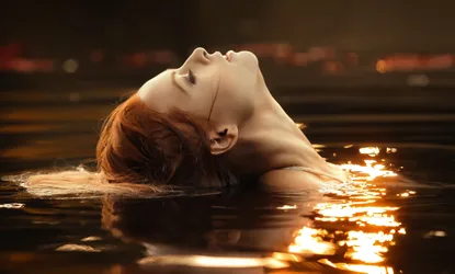 Woman in Water at Golden Hour with Reflective Light - free people & portraits wallpaper 3613×2179