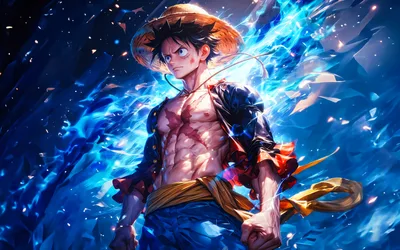 Anime Character with Electric Blue Energy Powers - free cartoons & comics wallpaper 3840×2400