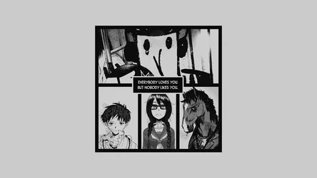 Bojack Horseman and Ikari Shinji Manga Collage - free anime wallpaper 3200×1800