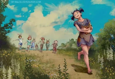 Harvest Day in the Meadow - free anime wallpaper 2050×1416