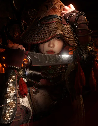 Samurai Warrior in Traditional Japanese Armor - free wallpaper 2500×3200