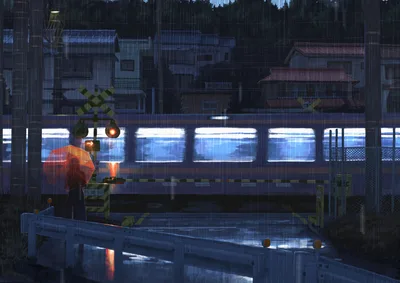 Rain at the Level Crossing - free art & design wallpaper 2280×1612