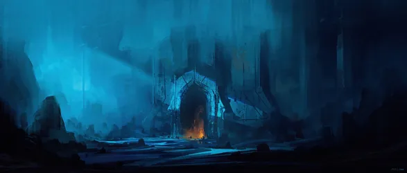 The Frozen Gate A Digital Art Concept - free fantasy wallpaper 3000×1277
