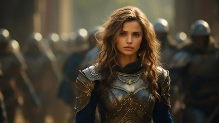 Medieval Warrior Woman in Ornate Armor - free fantasy wallpaper 3840×2160