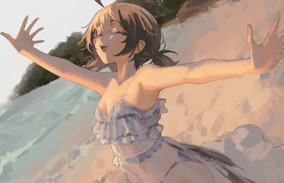 Gigi Murin at the Beach - free anime wallpaper 3060×1980