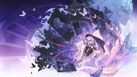 Lily from Wuthering Waves with Butterflies and Mystical Portals - free anime wallpaper 8000×4500