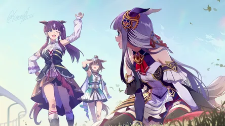 Lucky Lilac of Uma Musume Pretty Derby in Purple Outfit - free wallpaper 3840×2160