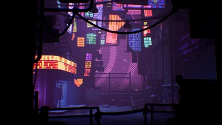 Cyberpunk Neon Street View - free gaming wallpaper 1920×1080