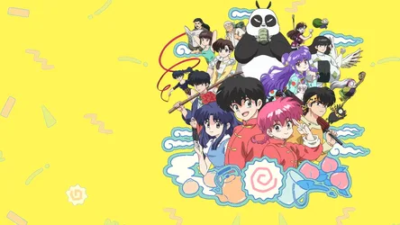 Anime Characters Cast Gathered on Clouds Against Yellow Sky - free cartoons & comics wallpaper 3840×2160
