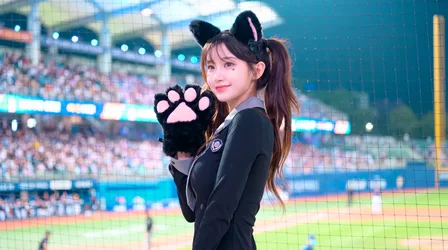 Anime Girl With Cat Ears at Baseball Stadium - free people & portraits wallpaper 7680×4287