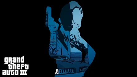 Grand Theft Auto III Blue Silhouette Poster - free gaming wallpaper 2559×1439