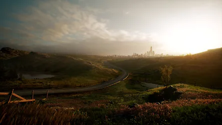 Road to the City - free landscapes wallpaper 1920×1080