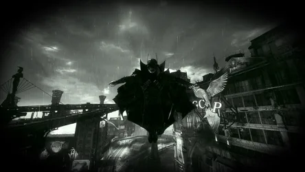 Batman Arkham Knight Stormy Gotham City - free gaming wallpaper 2560×1440