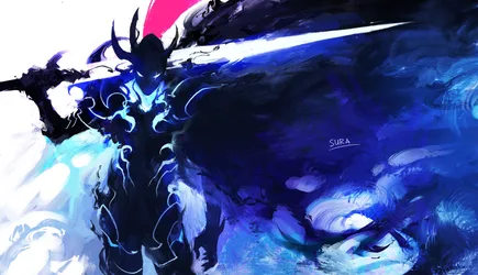Igris the Shadow Knight with Longsword - free anime wallpaper 2048×1177