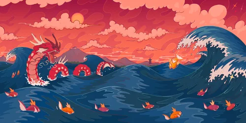 Gyarados at the Lake of Rage - free wallpaper 6488×3244