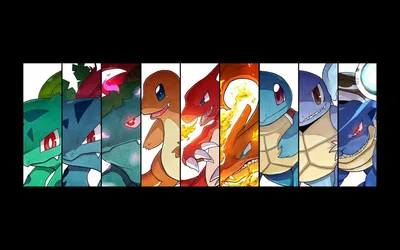 Pokémon Starter Evolution Collage - free wallpaper 1920×1200