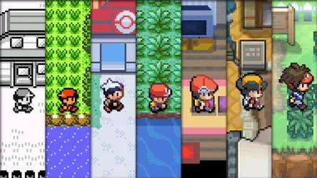Pokémon Trainers Sprite Art Collage - free gaming wallpaper 1920×1080