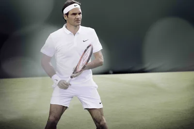 Professional Tennis Player in White Attire on Grass Court - free sports wallpaper 14400×9600