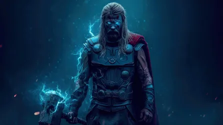 Lightning God Warrior in Glowing Armor - free wallpaper 3840×2151