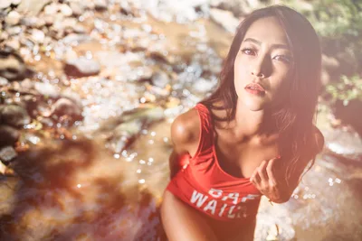 Woman in Red Tank Top by Rocky Stream - free wallpaper 4000×2667