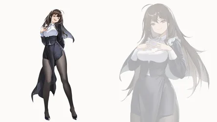 Anime Girls in Elegant Black and White Outfits - free anime wallpaper 2560×1440
