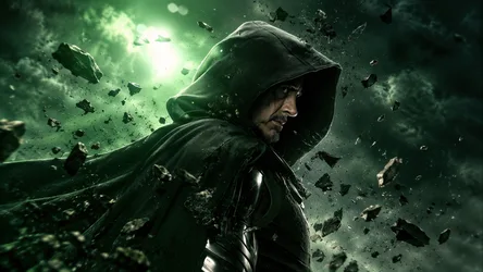 Hooded Figure in Green Energy Explosion - free movies & tv wallpaper 3840×2161