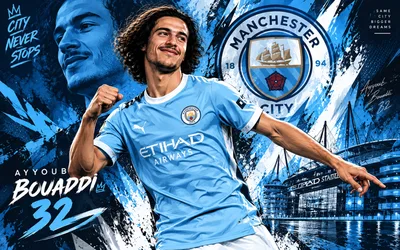 Ayyoub Bouaddi Manchester City Player Portrait - free wallpaper 3840×2400