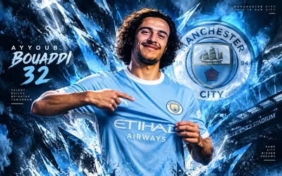 Ayyoub Bouaddi Manchester City Player Portrait - free wallpaper 3840×2400