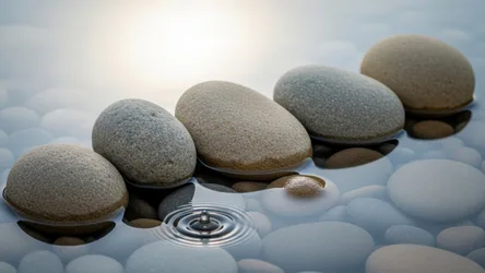 Smooth Stones in Water with Ripple Effect - free wallpaper 3840×2160