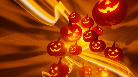 Glowing Jack O' Lanterns Halloween Wallpaper - free art & design wallpaper 3840×2160