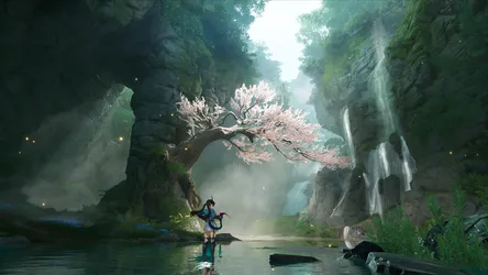 Chen of Arknights by the Sacred Tree - free wallpaper 3840×2160