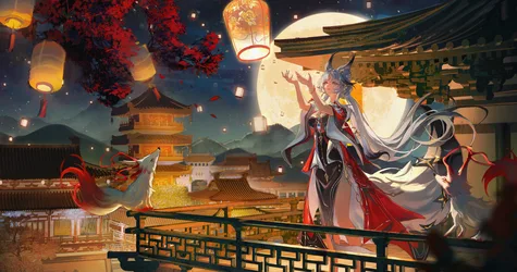 Hsin Under The Moon In Wuthering Waves - free anime wallpaper 6007×3164