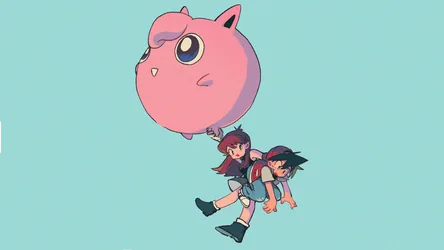 Red and Green with Jigglypuff in Pokémon Adventures - free wallpaper 1920×1080