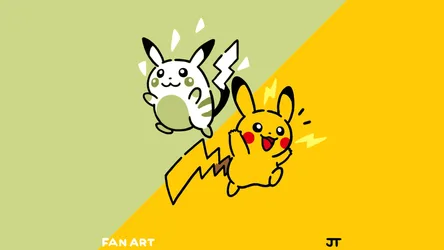 Pikachu Split View Pokemon Fan Art - free gaming wallpaper 1920×1080