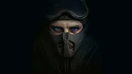 Masked Figure With Striking Blue Eyes in Darkness - free people & portraits wallpaper 1920×1080