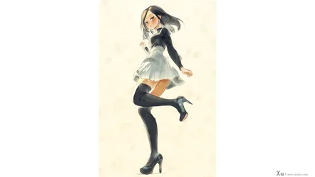 Elegant Anime Girl in Black and White - free wallpaper 3840×2160