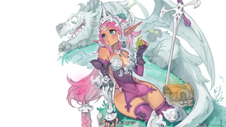 Fantasy Warrior with Dragon Companion - free anime wallpaper 3840×2160