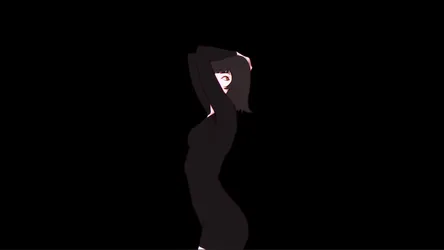 Minimalist Anime Girl in Black Dress - free anime wallpaper 1920×1080