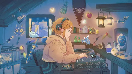 Link's Cozy Study Chamber - free gaming wallpaper 3840×2160