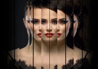 Mirrored Portrait with Vertical Slices Effect - free wallpaper 2048×1442