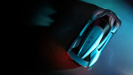 Modern Sports Car Top-Down View with Neon Lighting - free wallpaper 3840×2160